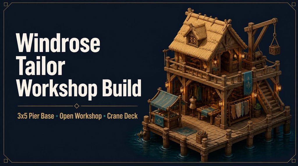 Windrose Tailor Workshop Build Guide: 3x5 Dockside Wooden Workshop