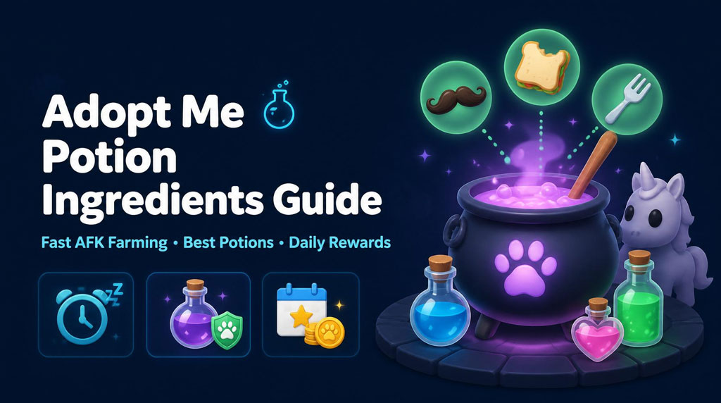 Adopt Me Potion Ingredients Guide: Fast AFK Farming, Best Recipes, and Daily Rewards