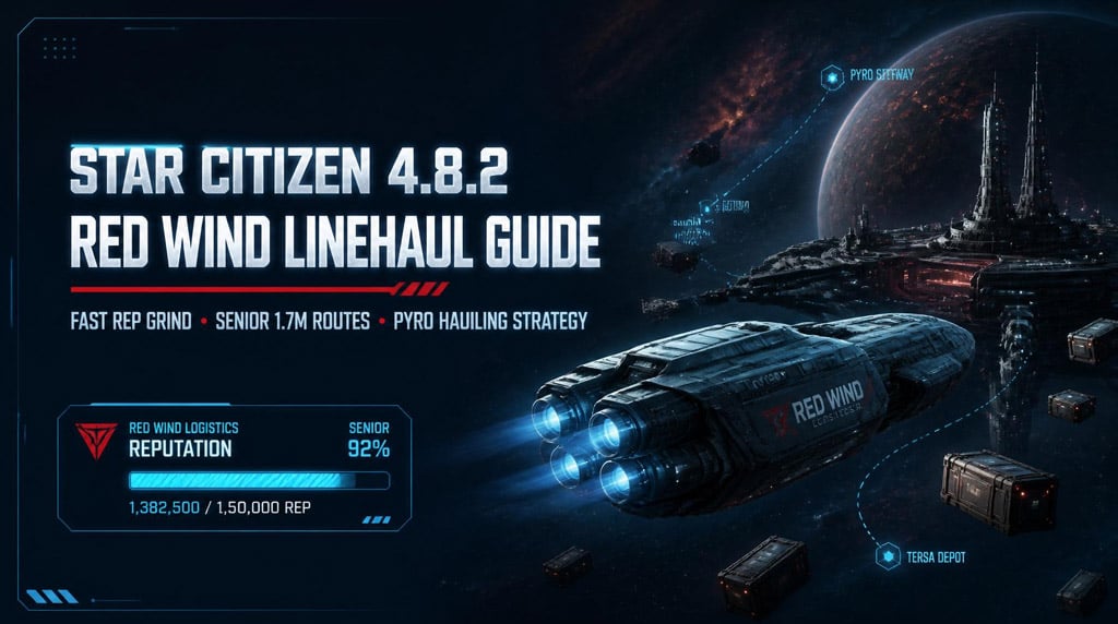 Star Citizen 4.8.2 Red Wind Linehaul Rep Grind Guide: Fast Reputation and aUEC Hauling Route