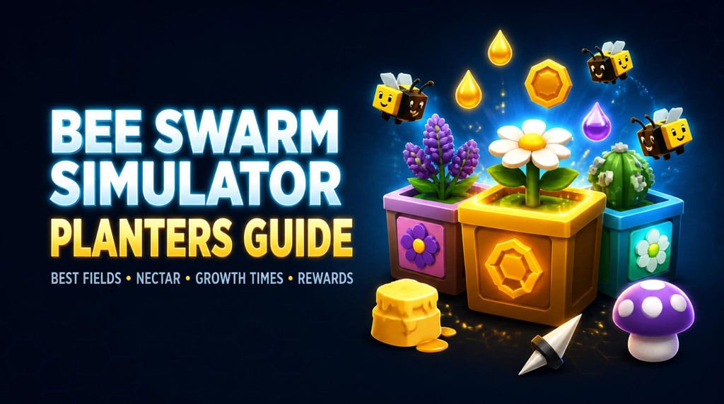 Bee Swarm Simulator Planters Guide: Best Fields, Nectar, Growth Times, and Buying Order