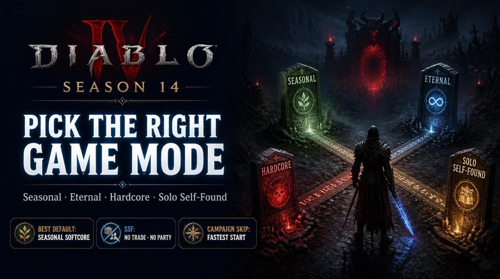 Diablo 4 Season 14 Game Mode Guide: Seasonal, Eternal, Hardcore, and Solo Self-Found Explained