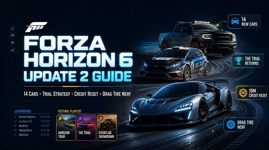 Forza Horizon 6 Update 2 Guide: 14 New Cars, Best Unlocks, Credit Reset, and Drag Tire Nerf