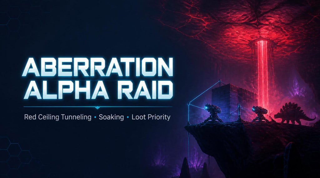 ARK Ascended PvP Aberration Alpha Base Raid: Red Ceiling Tunneling, Soaking, and Loot Priority