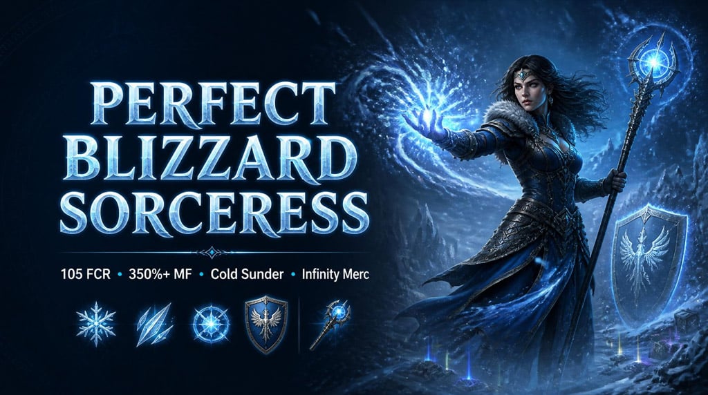 Diablo 2 Resurrected Perfect Blizzard Sorceress Build Guide - Endgame MF Setup