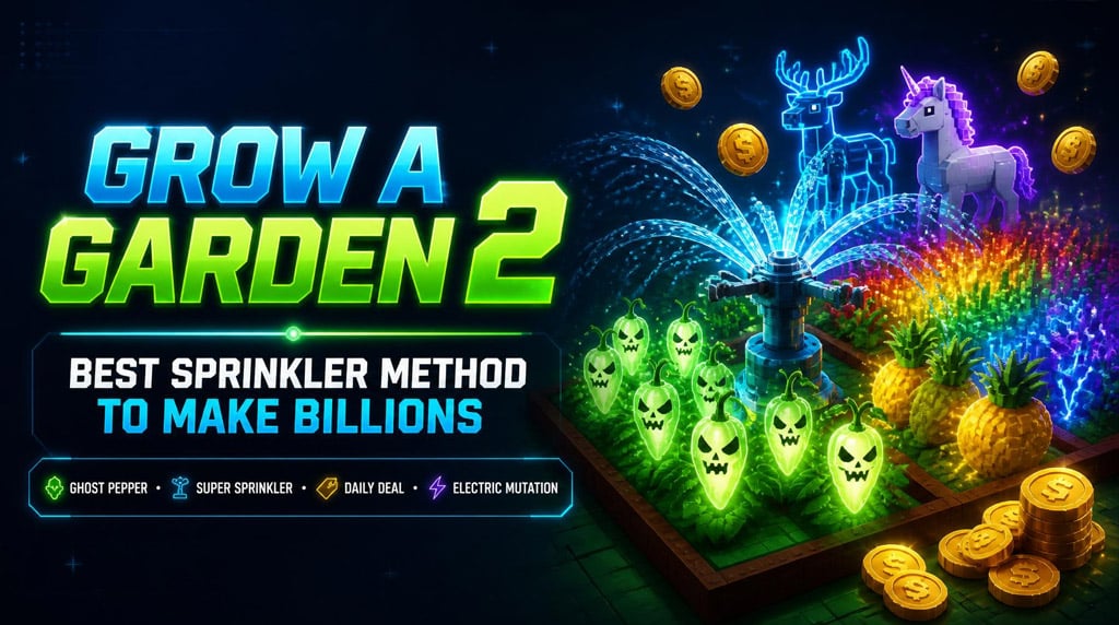 Grow a Garden 2 Sheckles Guide: Best Sprinkler Method to Make Billions Money Fast