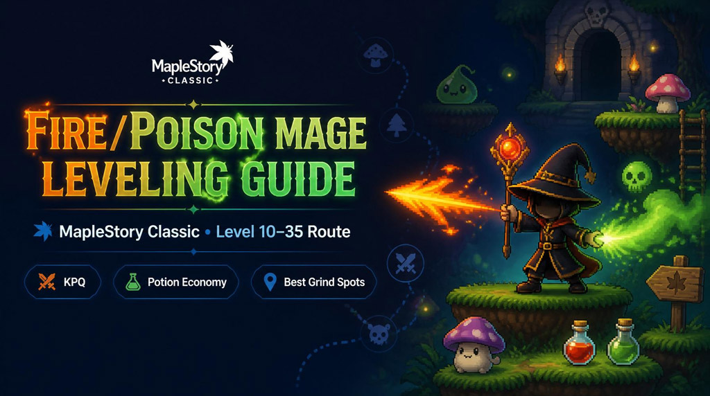 MapleStory Classic Fire Poison Mage Leveling Guide: Fast Route from 10 to 35