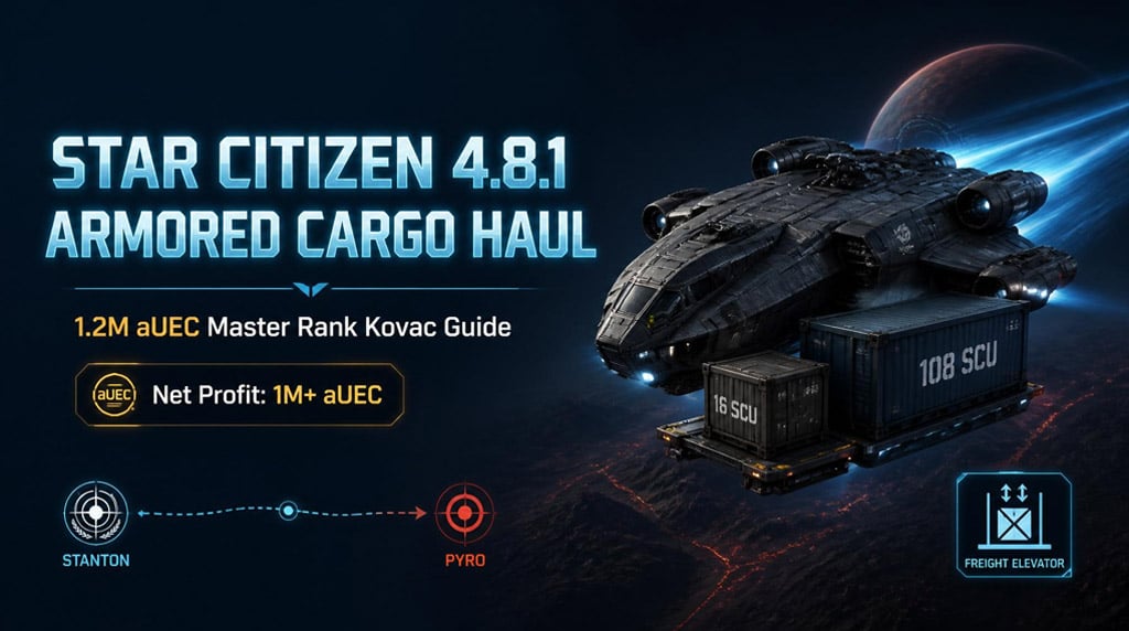 Star Citizen 4.8.1 Armored Cargo Haul Guide: aUEC Master Rank Kovac Run
