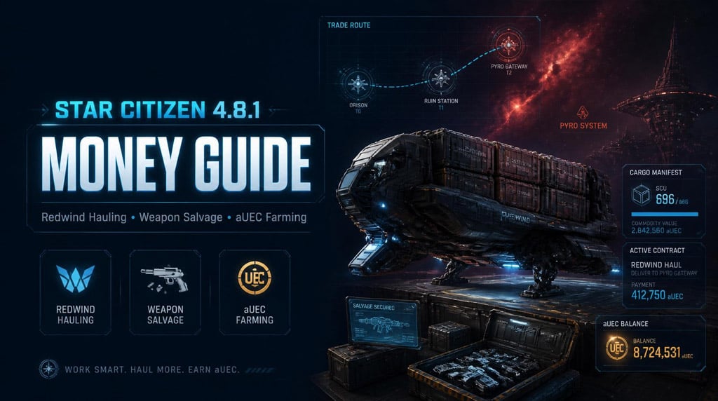Star Citizen 4.8.1 Money Guide: Best aUEC Methods for Hauling and Weapon Salvage