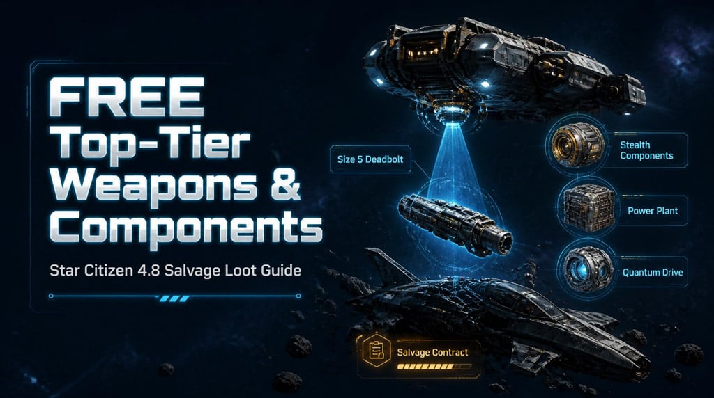 Star Citizen 4.8 Get Free Top-Tier Weapons and Components from Salvage Contracts