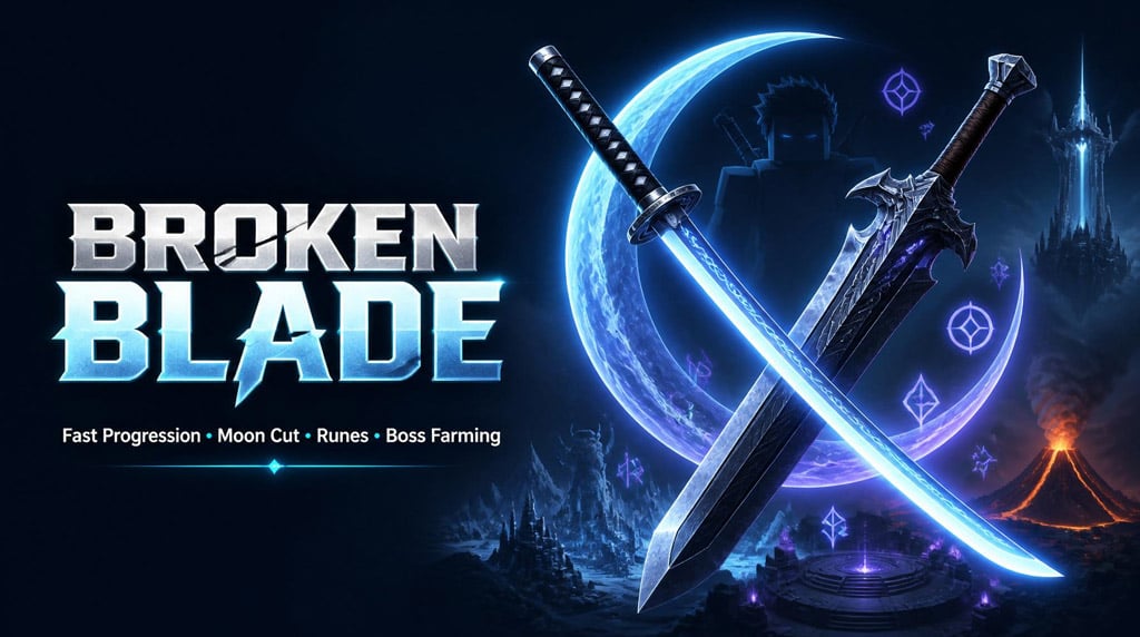 Broken Blade Fast Progression, Moon Cut Farm, Best Runes, Titles, and Damage Boosts Guides