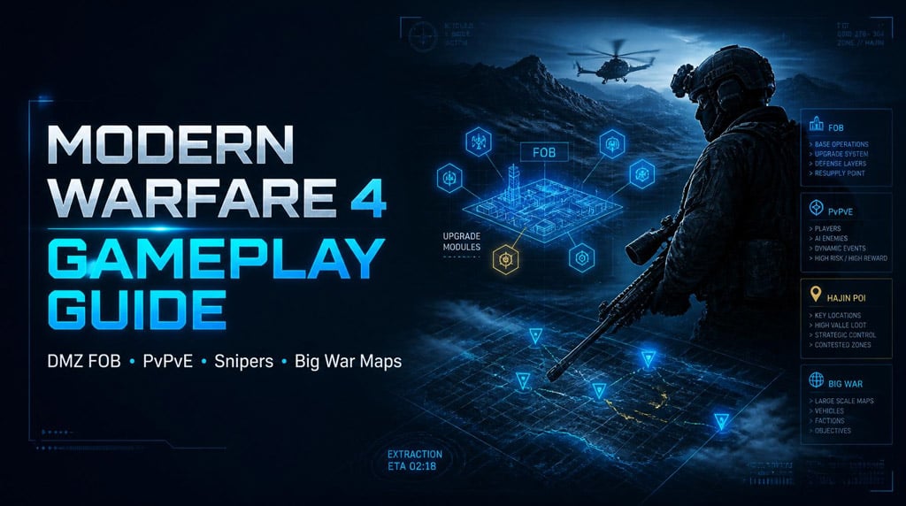 Modern Warfare 4 Gameplay: DMZ FOB, PvPvE, Snipers, Big War Maps, and Progression