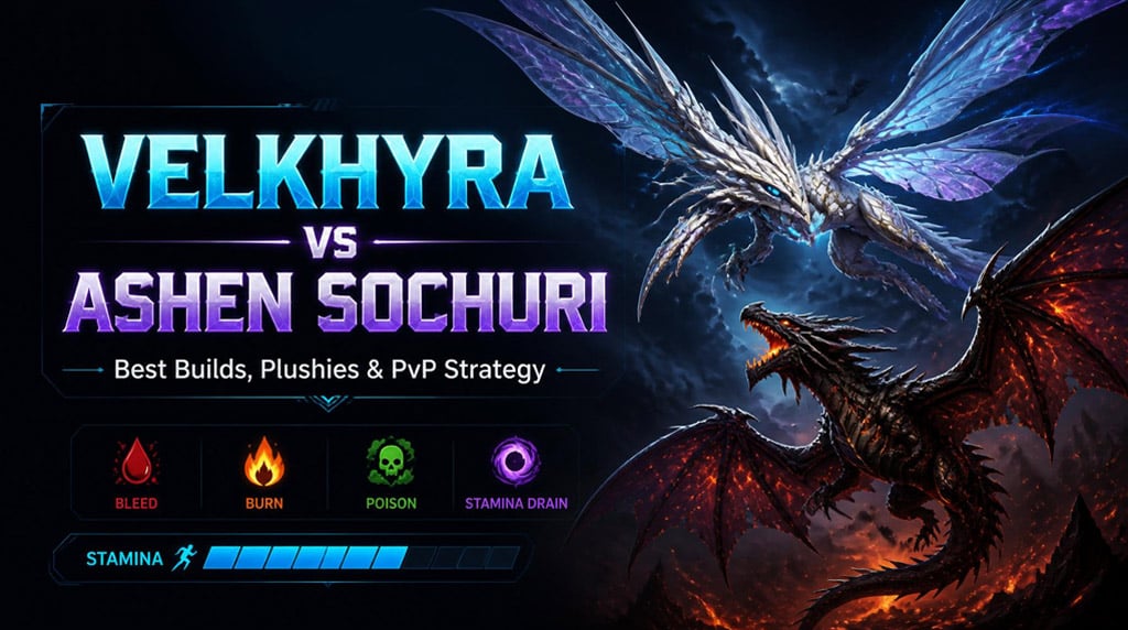 Creatures of Sonaria Velkhyra & Ashen Sochuri PvP Guide: Best Builds, Plushies, and Meta Matchups