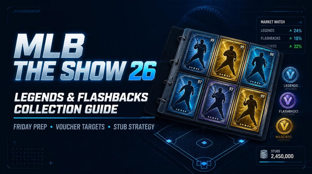 MLB The Show 26 Legends & Flashbacks Collection Guide: Friday Prep, Voucher Targets, and Stub Strategy