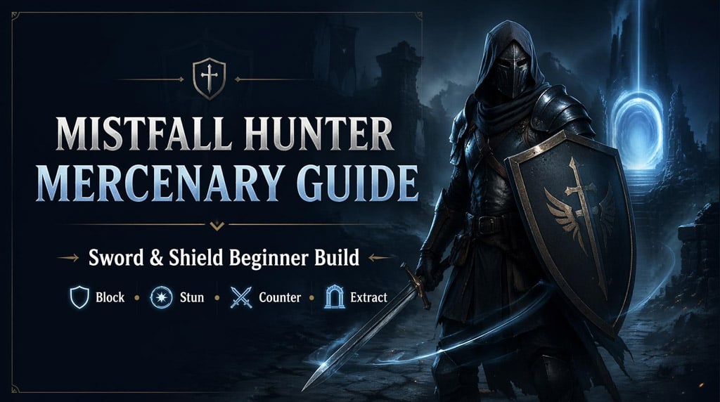 Mistfall Hunter Mercenary Beginner Guide: Best Sword & Shield Build for PvPvE Extraction