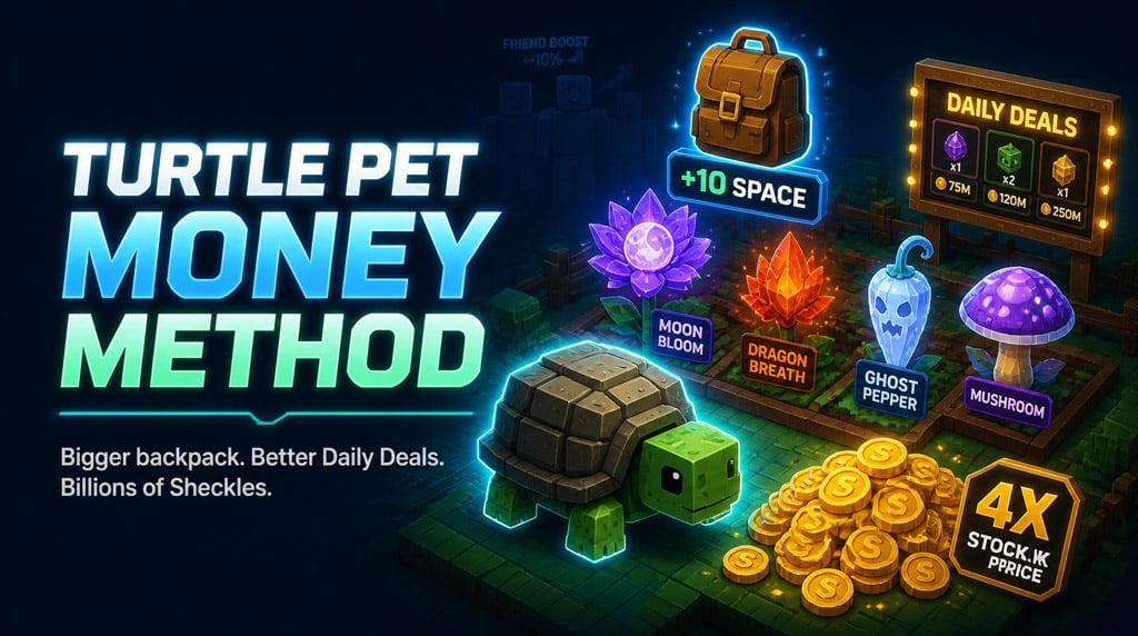 Grow a Garden 2 Turtle Pet Guide: Best Sheckles Farming Method