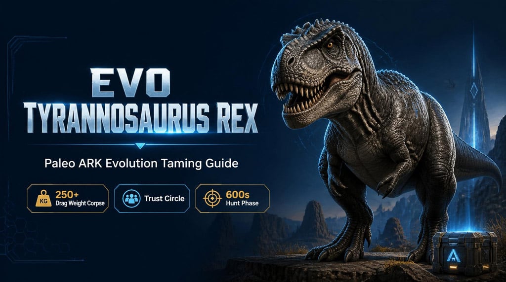 ARK Survival Ascended Tame an EVO Tyrannosaurus Rex: Paleo ARK Evolution Guide