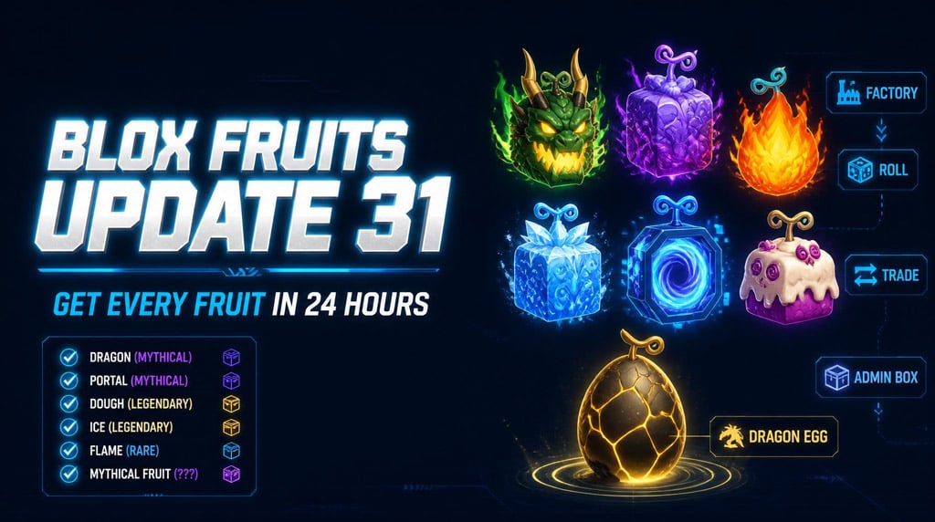 Blox Fruits Update 31: How to Get Every Fruit in 24 Hours