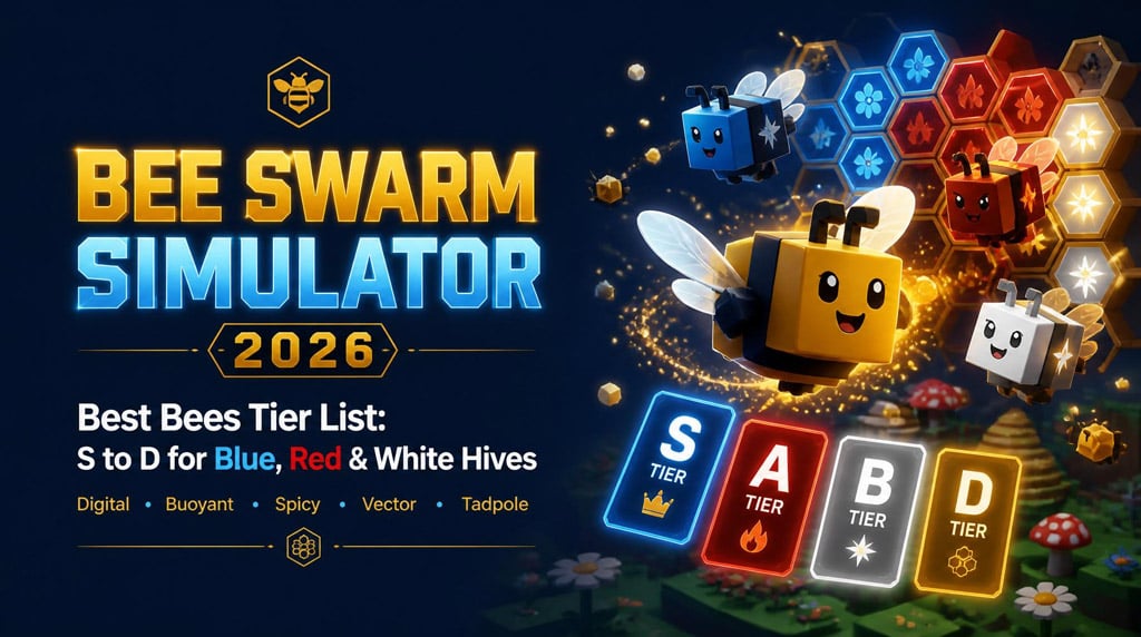 Bee Swarm Simulator Best Bees Tier List: Ranked S to D for Blue, Red, and White Hives