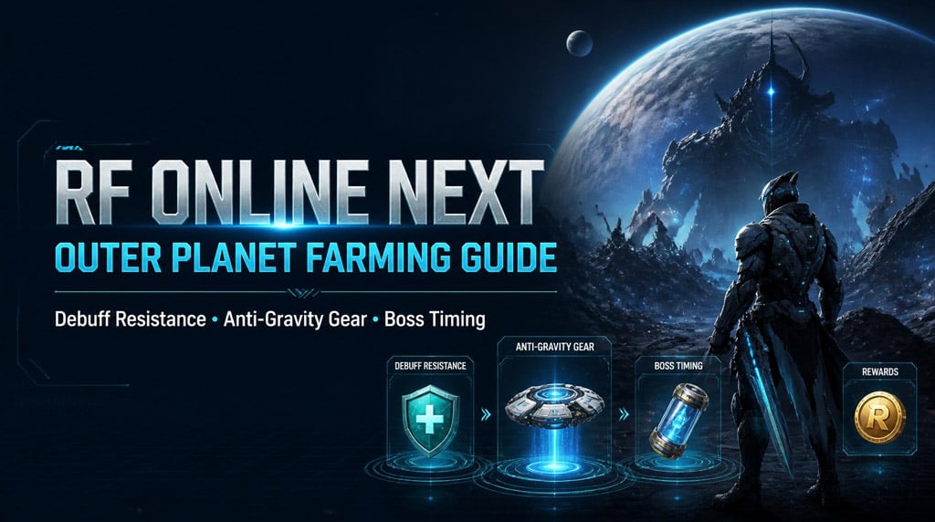 RF Online Next Outer Planet Farming Guide: Debuff Resistance, Anti-Gravity Gear, Adventure Coins