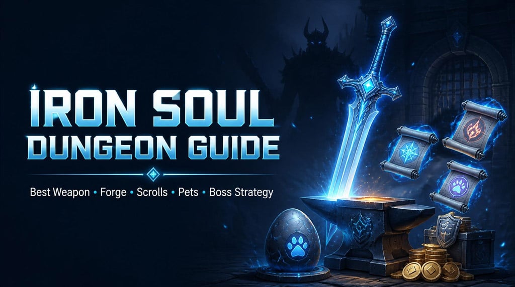 Iron Soul Dungeon Best Weapon, Forge, Scrolls, Pet Eggs, Gold Farm & Boss Strategy