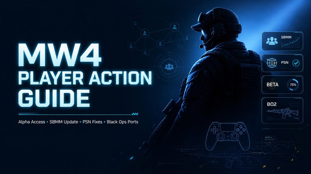 Modern Warfare 4 Alpha, SBMM Update, PSN Outage, and Black Ops Ports: Player Action Guide