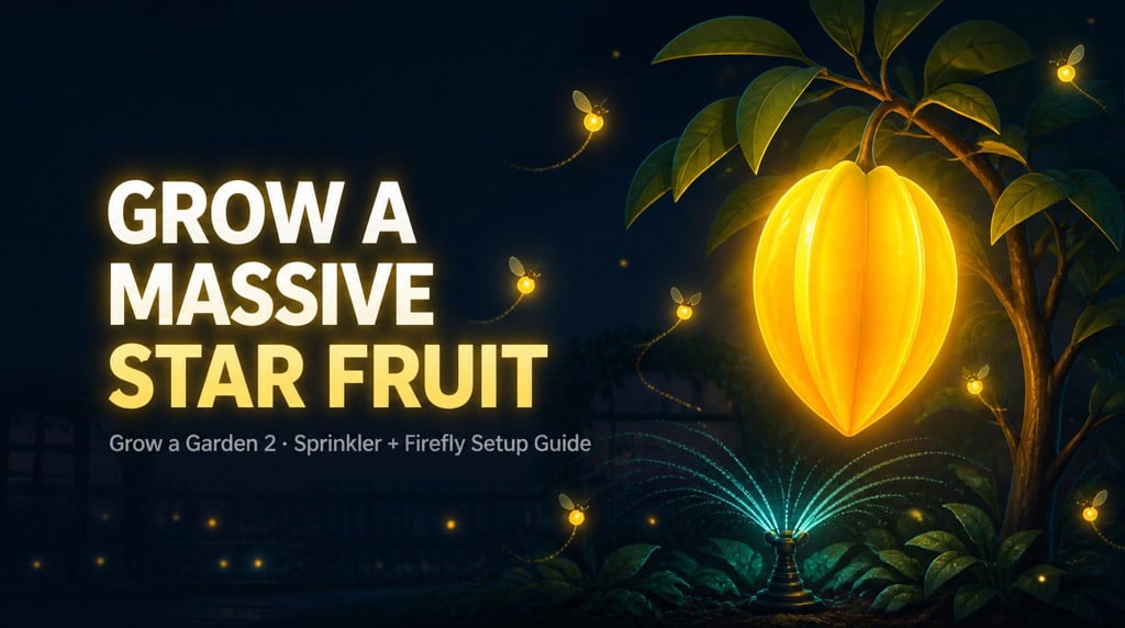 How to Grow a Massive Star Fruit in Grow a Garden 2 (Sprinkler + Firefly Setup Guide)