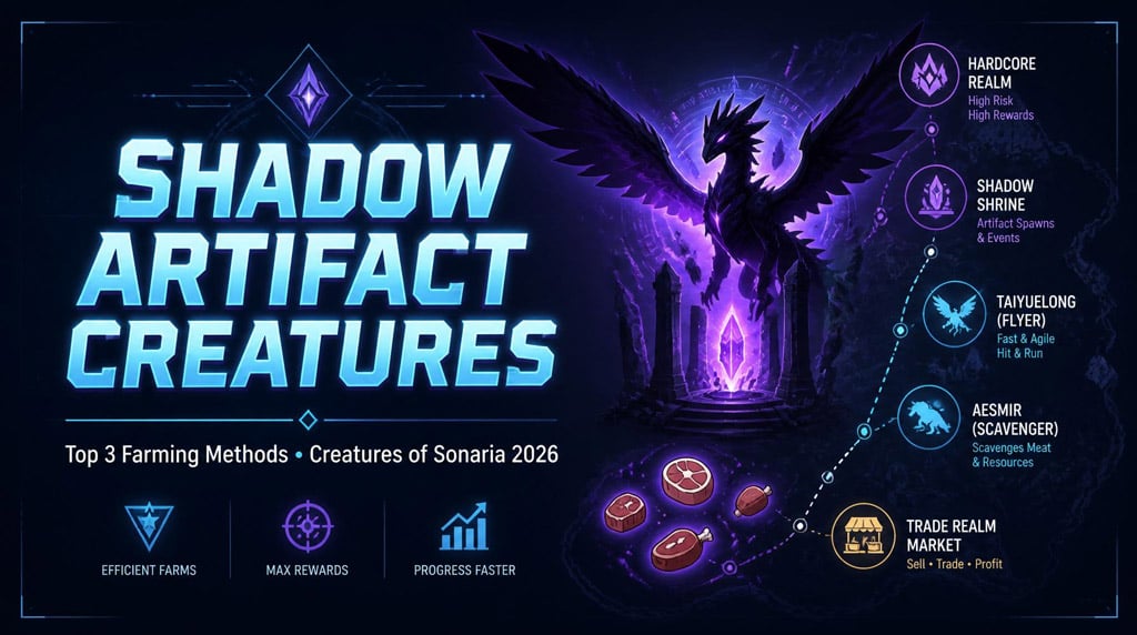 Creatures of Sonaria Best Ways to Earn Shadow Artifact Creatures