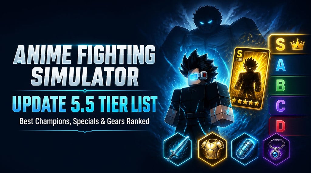Anime Fighting Simulator Update 5.5 Tier List: Best Champions, Specials, and Gears Ranked