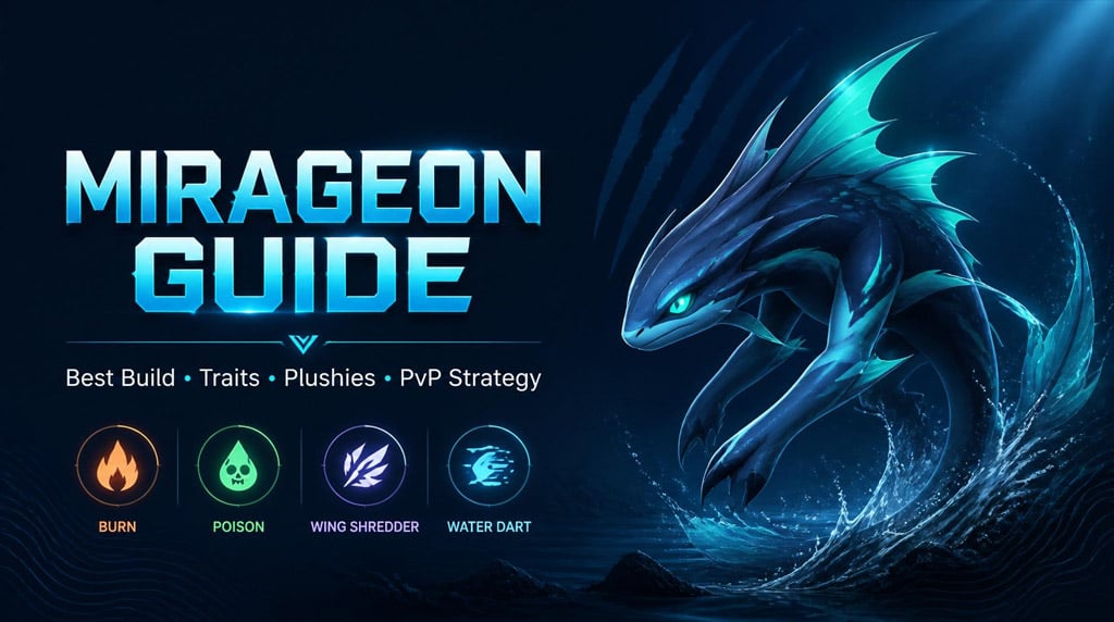 Creatures of Sonaria Mirageon Guide: Best Build, Traits, Plushies, and PvP Strategy