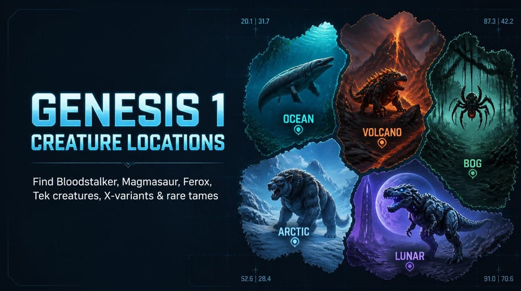 ARK Survival Ascended Unique ARK Genesis Creature Locations