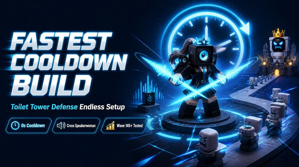 Fastest Cooldown Build in Toilet Tower Defense: Best Cross Speakerwoman Endless Setup