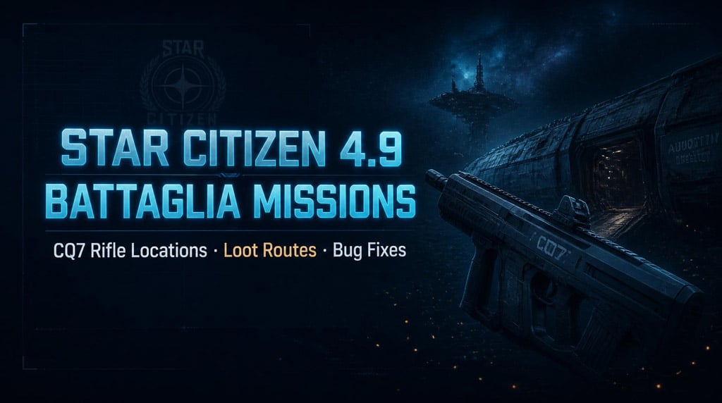 Star Citizen 4.9 Battaglia Missions: CQ7 Rifle Locations, Loot Routes & Bug Fixes