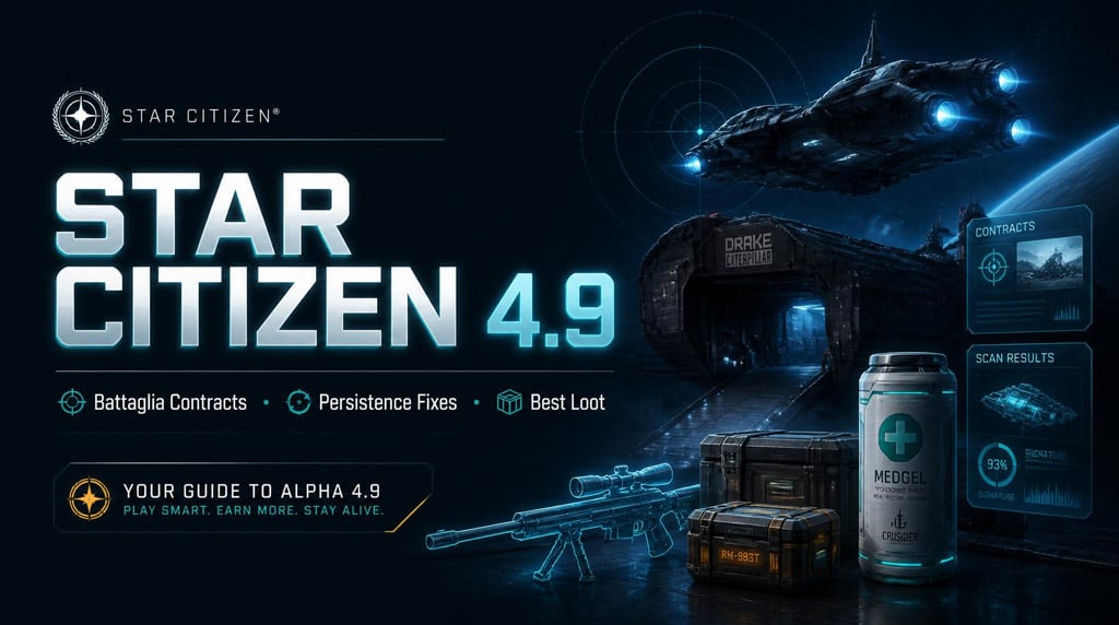Star Citizen 4.9 Battaglia Contracts, Persistence Fixes, Best Loot, Scanning Changes, and Ship Rewards