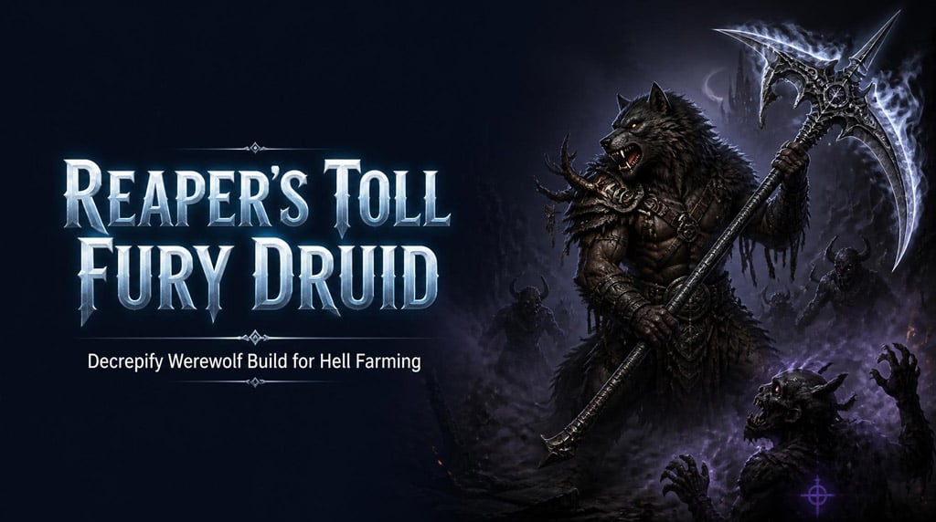 Diablo 2 Resurrected Reaper Toll Fury Druid Guide: Best Decrepify Werewolf Build
