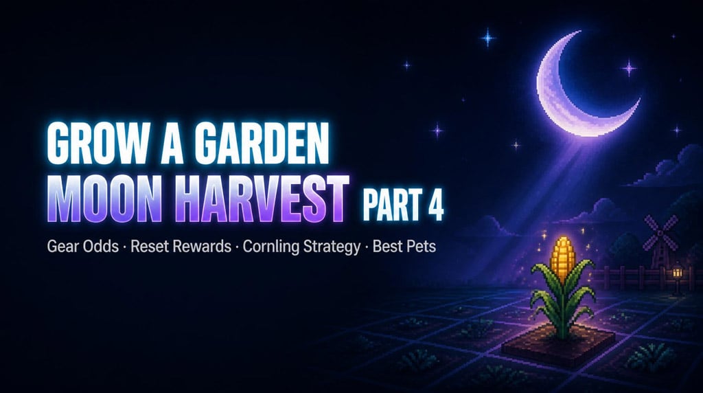 Grow a Garden Moon Harvest Part 4 Guide: Gear Odds, Reset Rewards, Cornling Strategy, New Seeds
