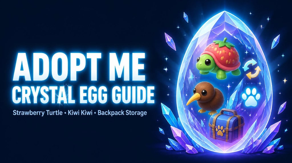 Adopt Me Crystal Egg Update Guide: Strawberry Turtle, Kiwi Kiwi, Backpack Storage Strategy