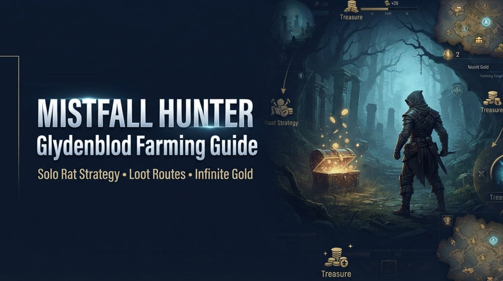 Mistfall Hunter Glydenblod Farming Guide: Best Solo Rat Build, Loot Route & Infinite Gold Strategy