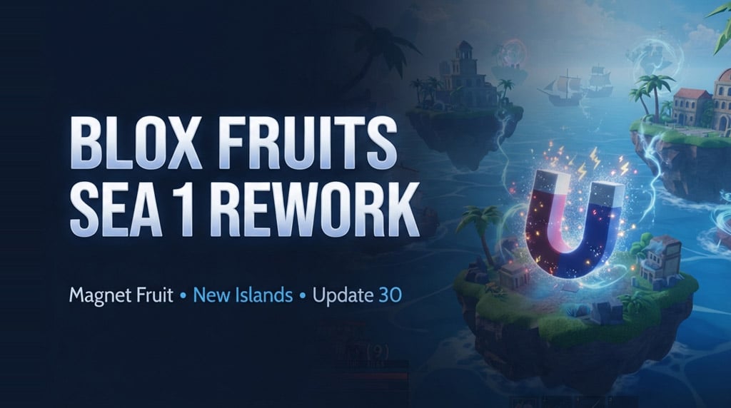 Blox Fruits Sea 1 Rework Guide: Magnet Fruit, New Islands, Events & Update 30 Changes