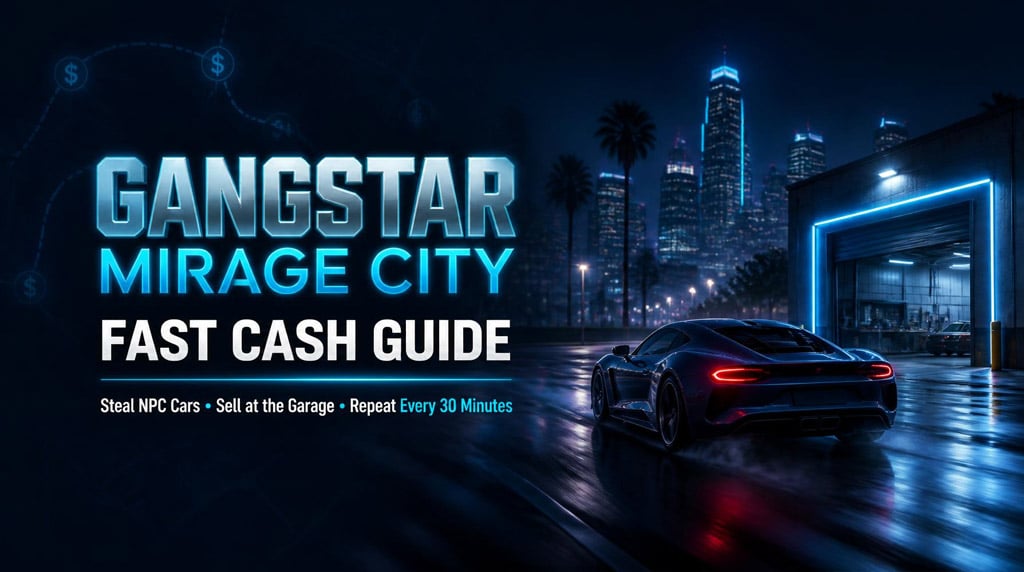 Gangstar Mirage City Money Guide: Make Fast Cash by Selling NPC Cars