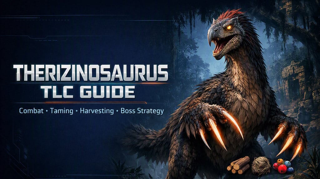 ARK: Survival Ascended Therizinosaurus TLC Guide: New Changes, Combat, Taming & Best Uses