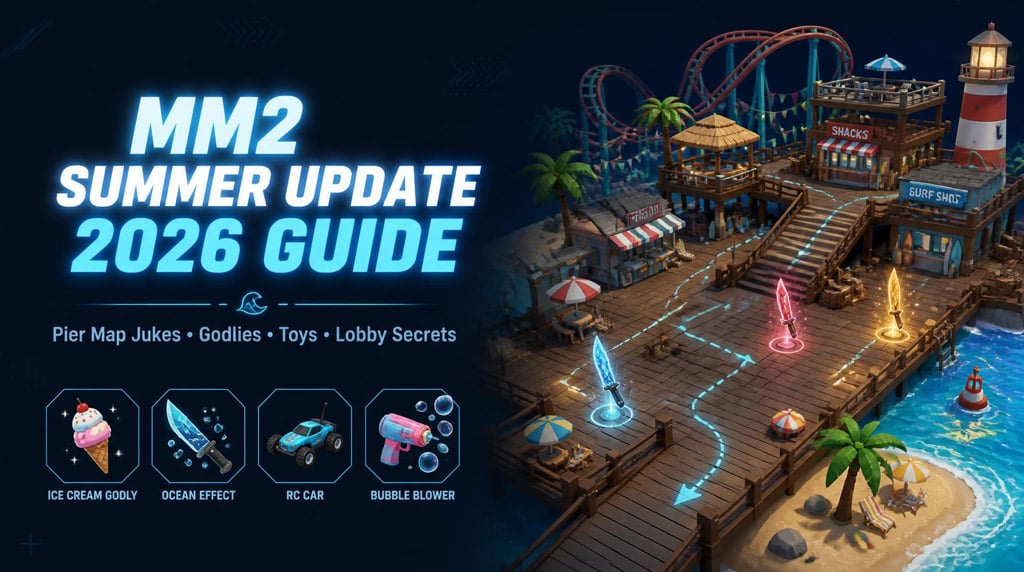 MM2 Summer Update 2026: Best Pier Map Jukes, Godlies, Toys, and Lobby Secrets