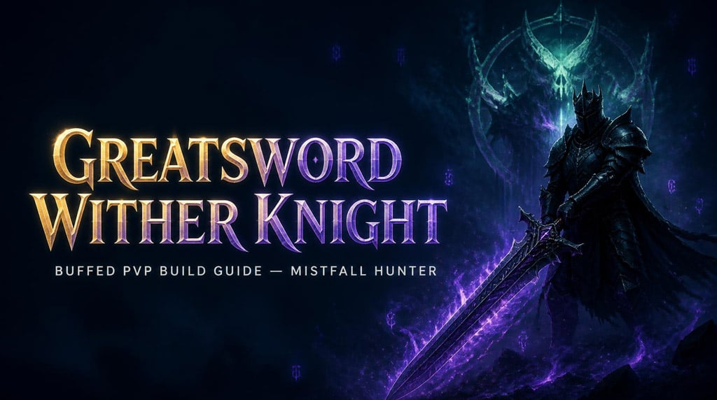 Mistfall Hunter Greatsword Wither Knight: Buffed PvP Build Guides