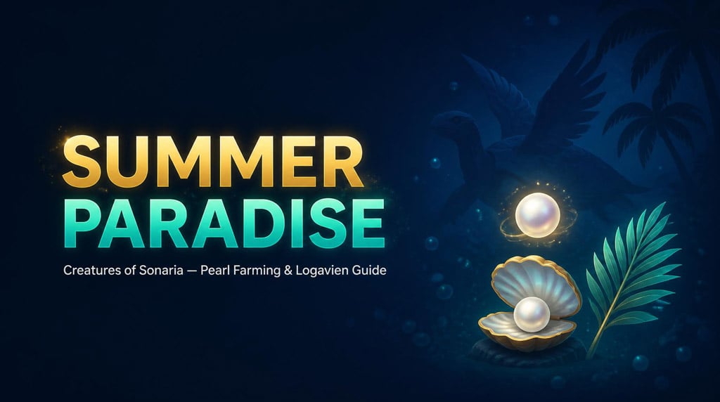 Creatures of Sonaria Summer Paradise Guide: Pearl Farming, Logavien, Pseudothyra & Abyssal Geotharoc