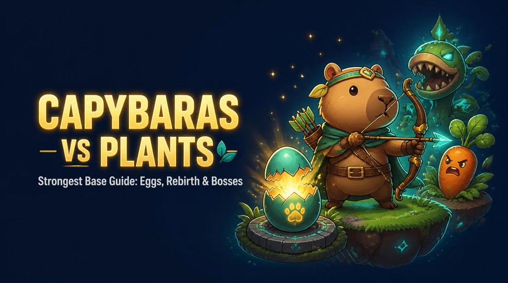 Capybaras vs Plants Strongest Capybara Base: Rebirth, Eggs, Bosses Guides