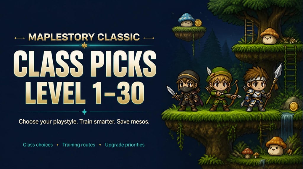 MapleStory Classic Class Choosing & Leveling Guide (1–30 Route & Meso Tips)