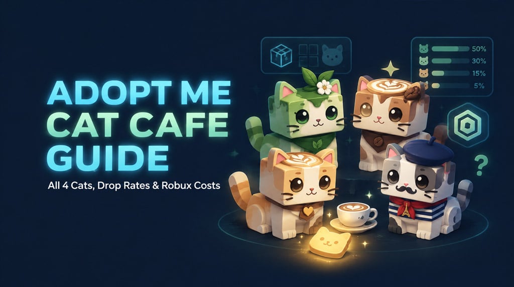 Adopt Me Cat Cafe Event Guide: Get All 4 Cats and Check Drop Rates