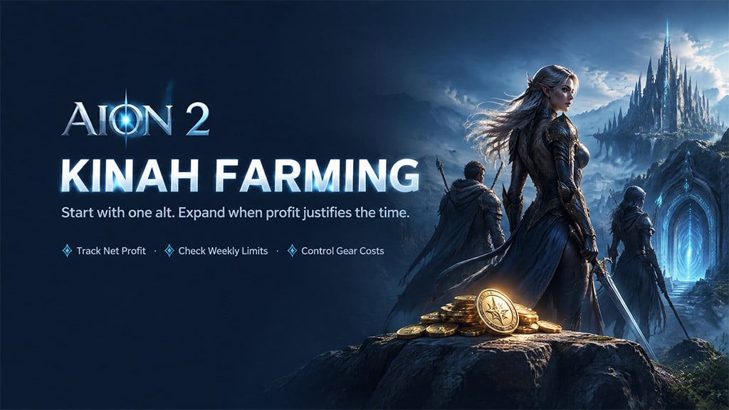 Aion 2 Kinah Farming Guide: Optimal Alt Roster & Weekly Profit Caps