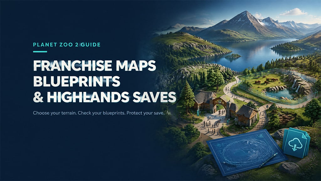 Planet Zoo 2 Franchise Maps: Rolling Hills, Blueprint Codes & Highlands Saves