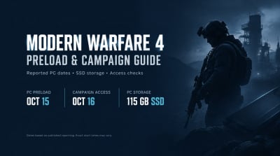 Modern Warfare 4 Preload Guide: PC Dates, Storage & Campaign Access