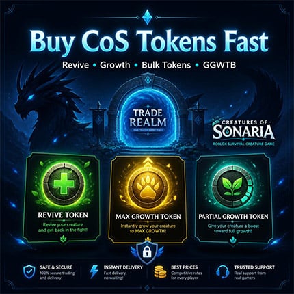 Creatures of Sonaria Shop | Buy Cheap Revive & Growth Tokens